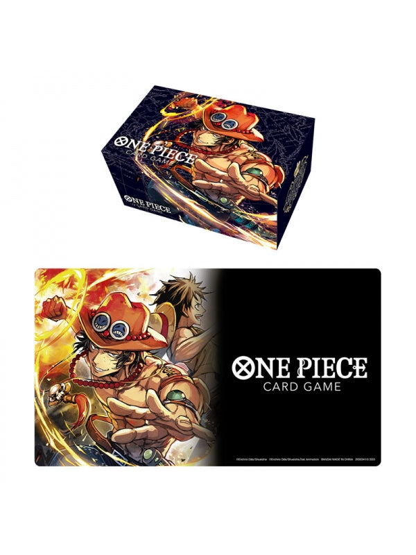 Bandai Rojo Tapete y caja de almacenamiento one piece portgas d ace