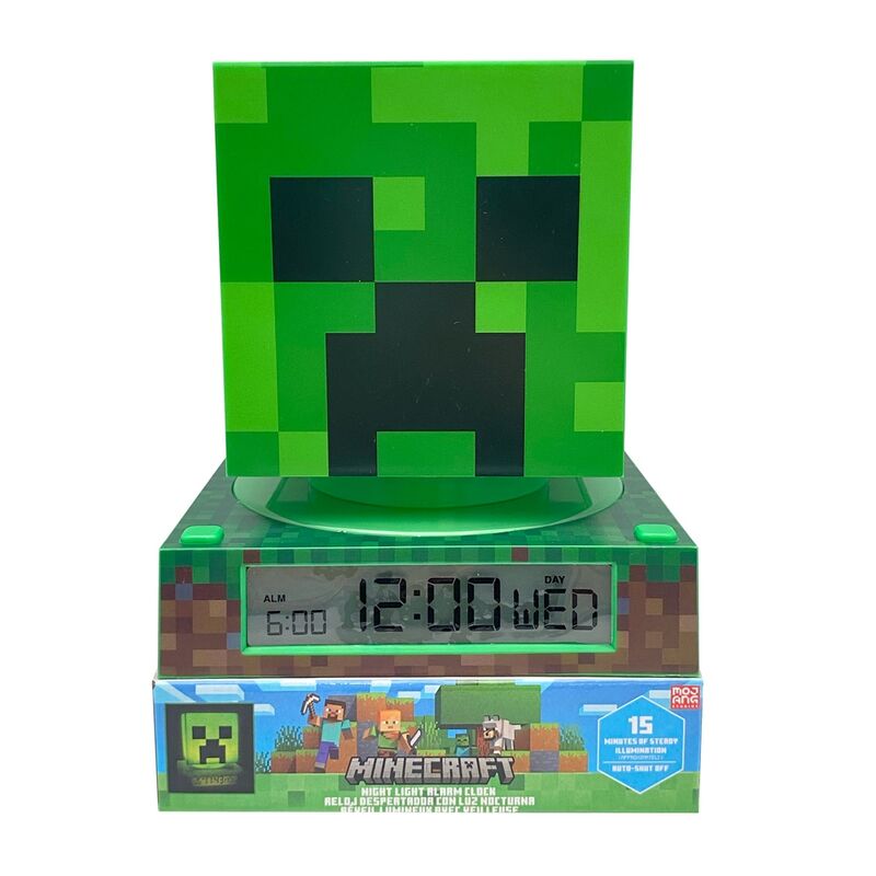 Kids Licensing Lampara 3D con despertador Minecraft