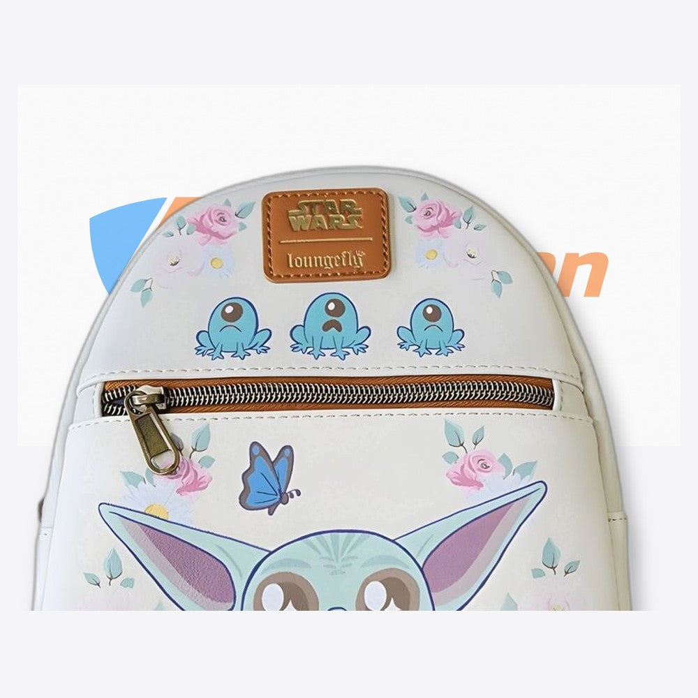 Lf | Lounfefly Mochila Lucas Grogu With Frogs Brown Trim Star Wars Loungefly 26cm (imagen 3 de 6)