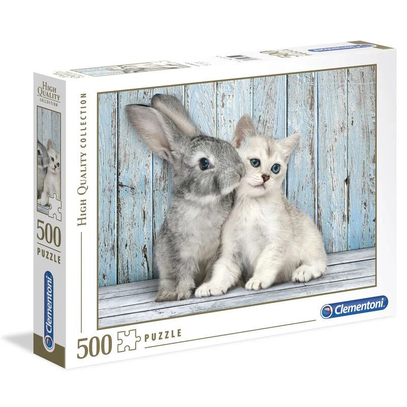 Puzzle Gato y Conejo Amigos del Bosque 500 Piezas