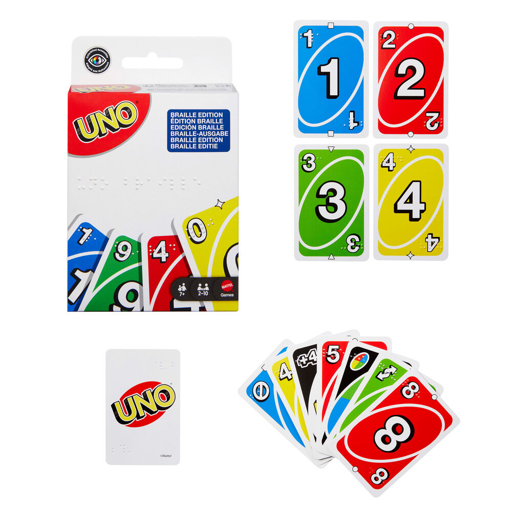 Juego Cartas UNO Braille - Juegos Y Juguetes | Mattel