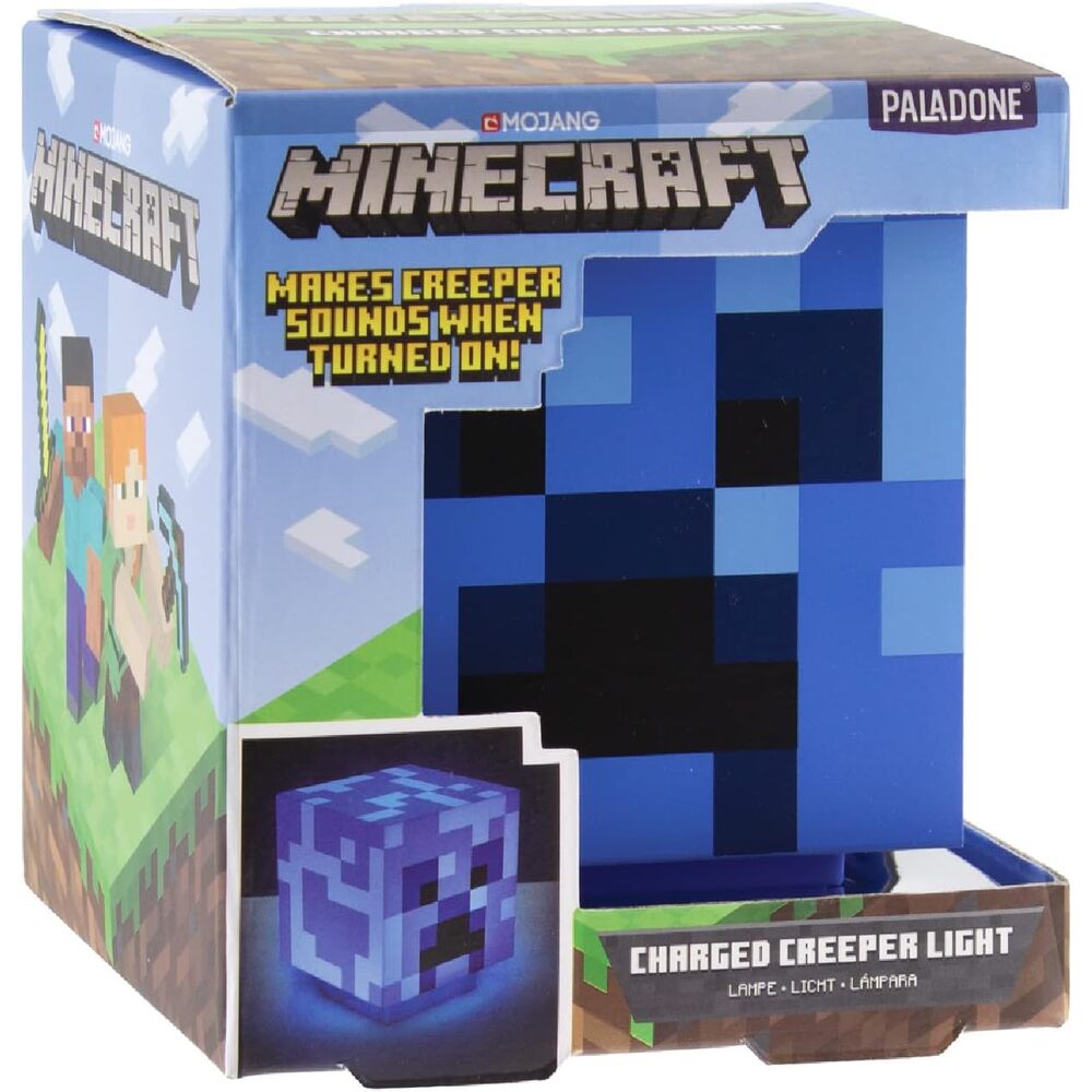 Lámpara 3D Sonido Charged Creeper Minecraft Oficial