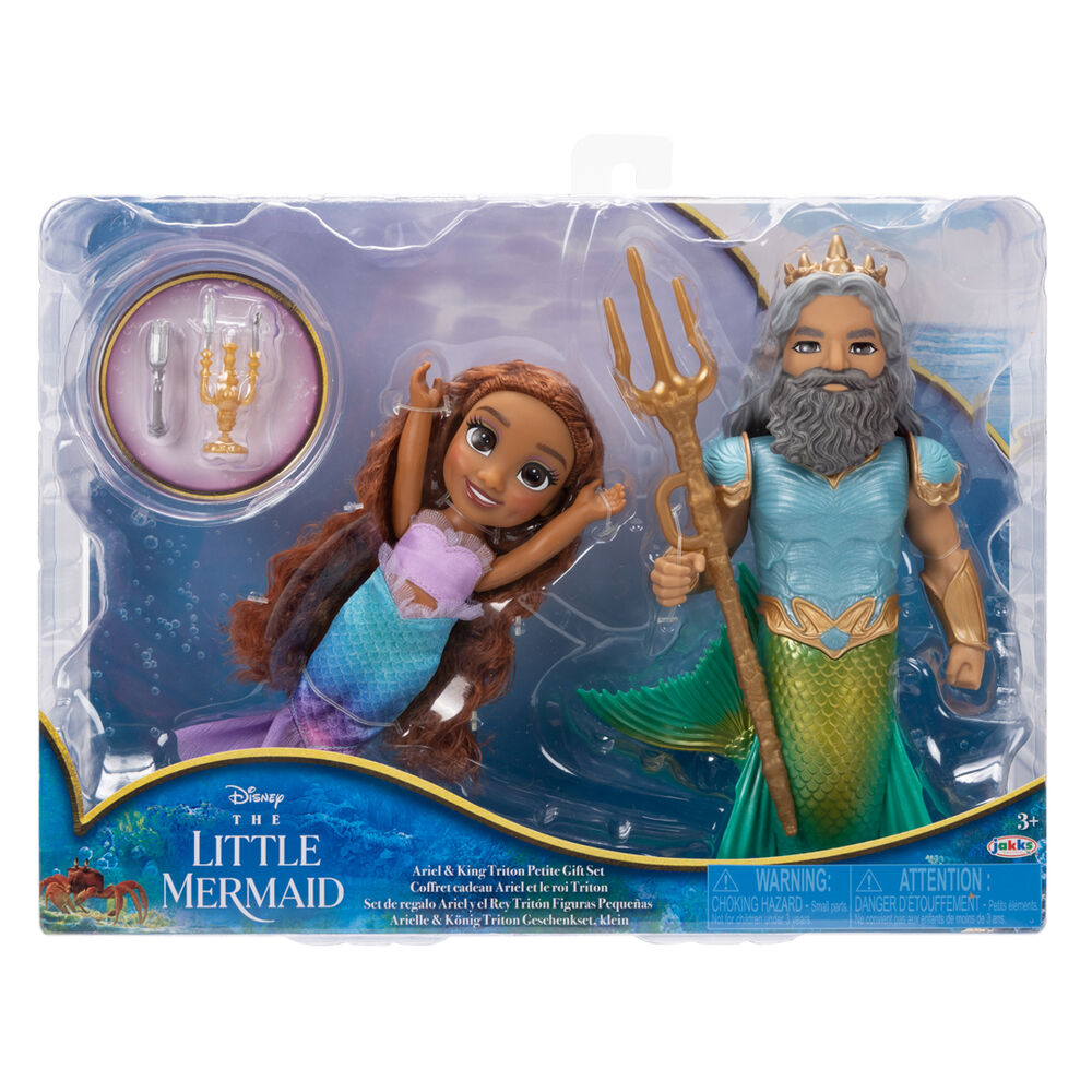 Jakks Pacific Muñeca Ariel + Triton La Sirenita Disney 15cm