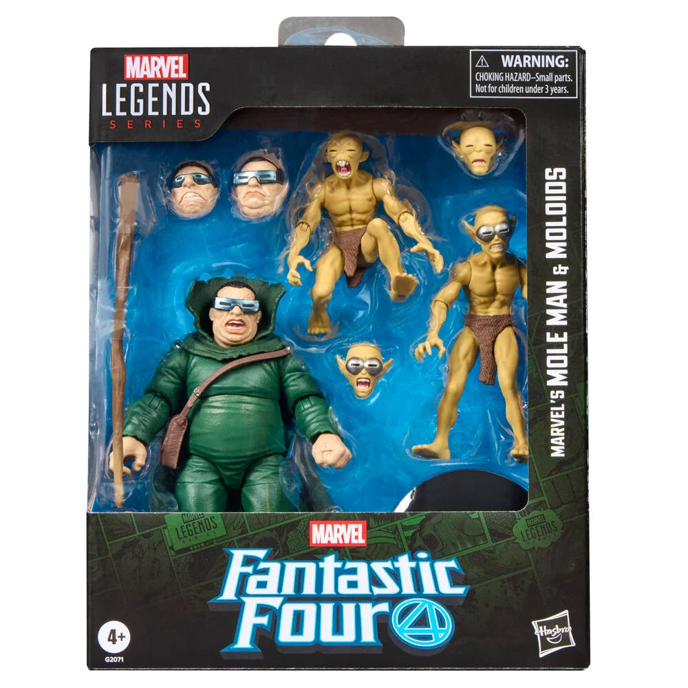 Hasbro Blister 3 figuras Marvels Mole Man & Moloios Marvel Fantastic Four 15cm