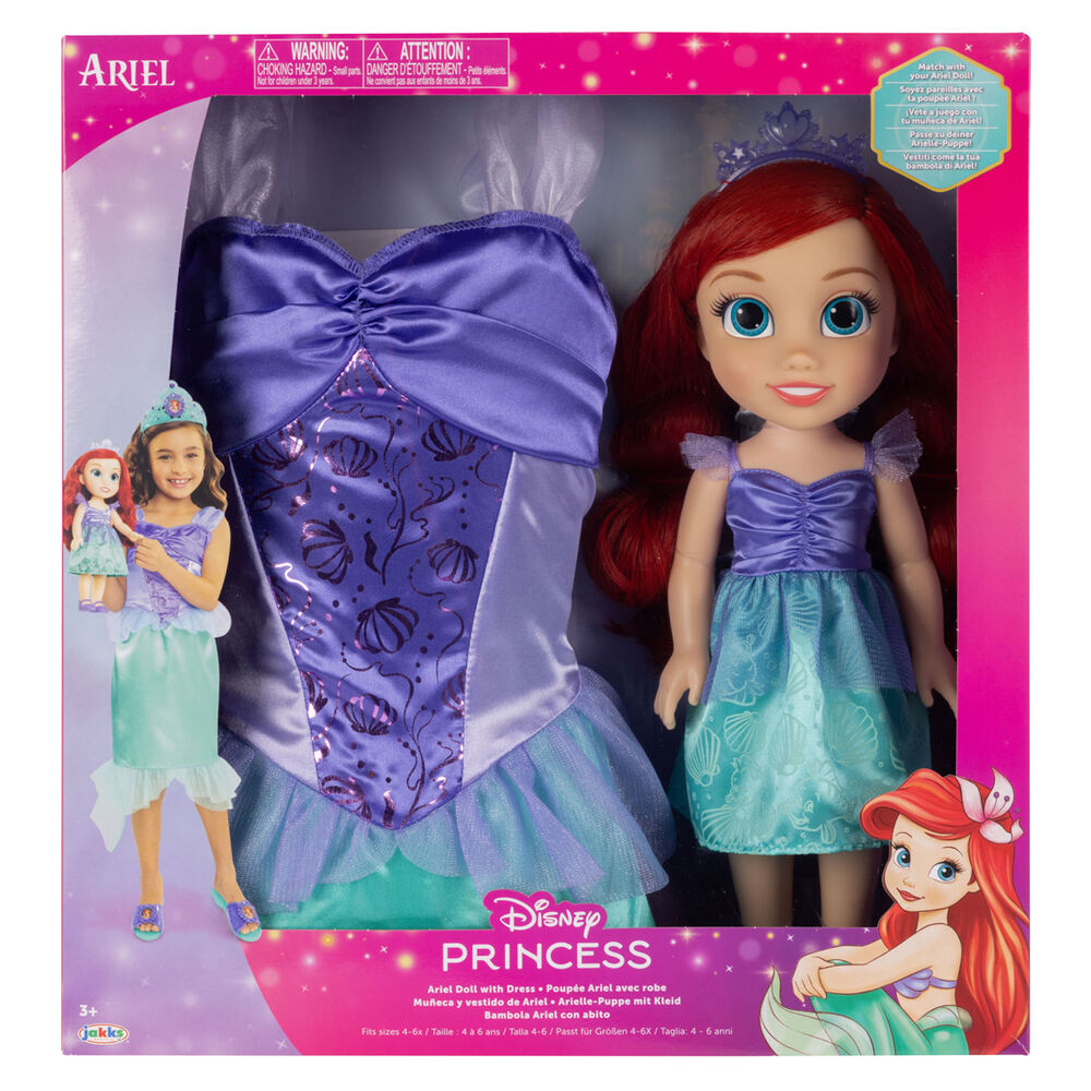 Jakks Pacific Muñeca Ariel + Disfraz La Sirenita Disney 38cm (imagen 2 de 6)