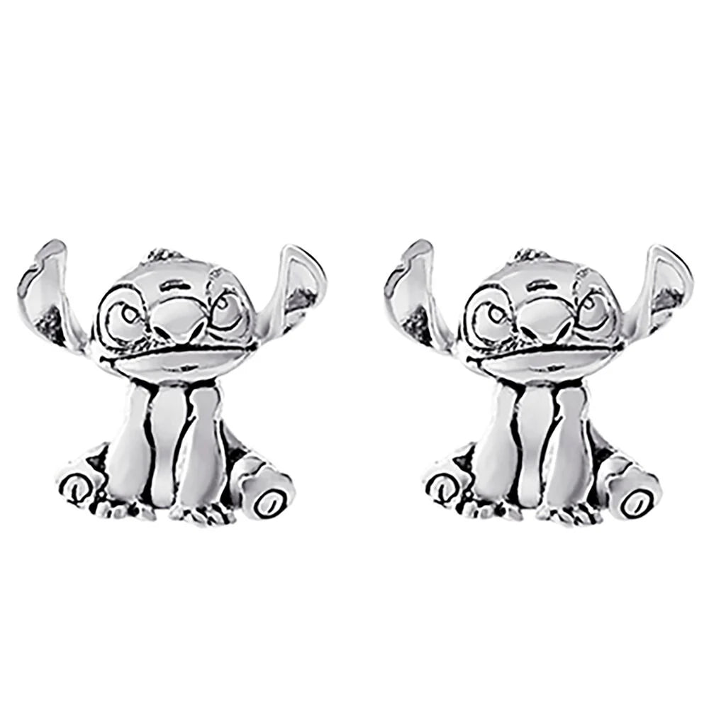[Disney Lilo & Stitch] Pendientes Plata Figura Stitch