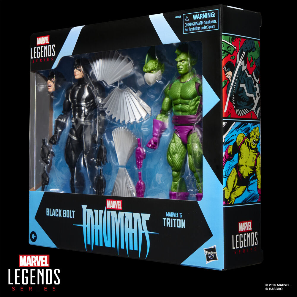 Hasbro Blister 2 figuras Black Bolt & Triton Inhumanos Marvel Legends Series 15cm (imagen 9 de 10)