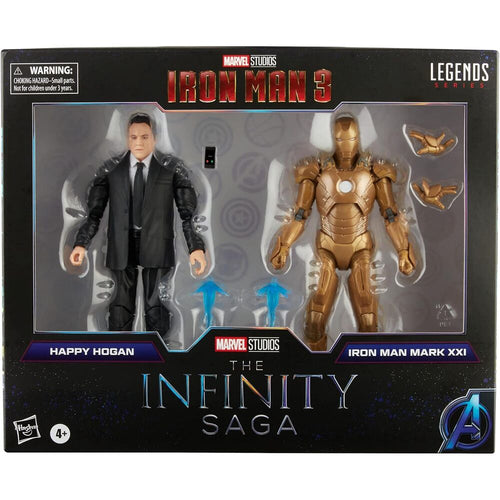 Hasbro Blister 2 figuras Happy Hogan and Iron Man Mark XXI Iron Man 3 The Infinity Saga Marvel 15cm (imagen 2 de 8)