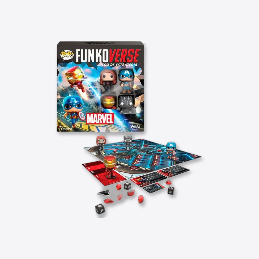 Juego de mesa funkoverse marvel edicion 100 capitan america iron man viuda negra & pantera negra 57518 (imagen 2 de 6)