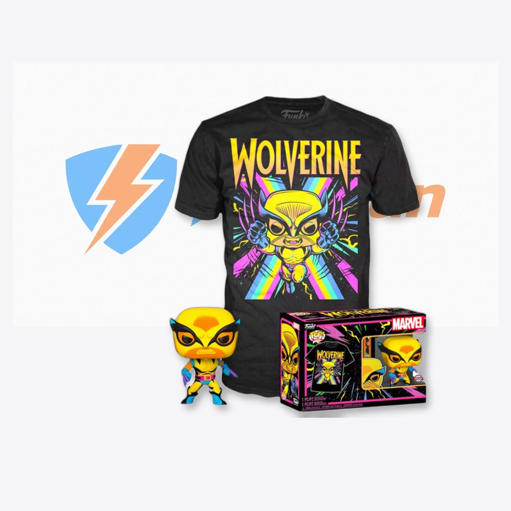 Funko Set figura POP & Tee Marvel Wolverine Black Light (imagen 4 de 6)