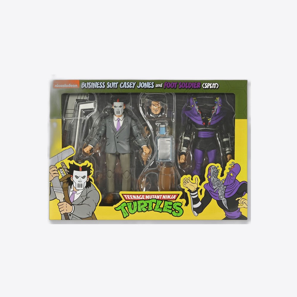 Figura neca teenage mutant ninja turtles business suit casey jones & split foot soldier pack 2 scale action (imagen 2 de 6)