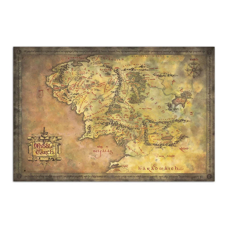 Mapa de la Tierra Media - Poster | El Señor de los Anillos