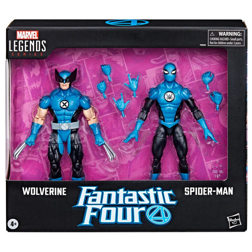 Hasbro Blister 2 figuras Wolverine Spiderman Los 4 Fantasticos Marvel