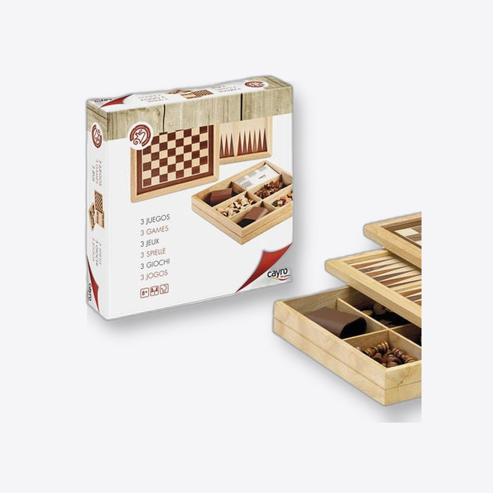 Cayro Ajedrez Damas Backgammon Marqueteria (imagen 4 de 6)