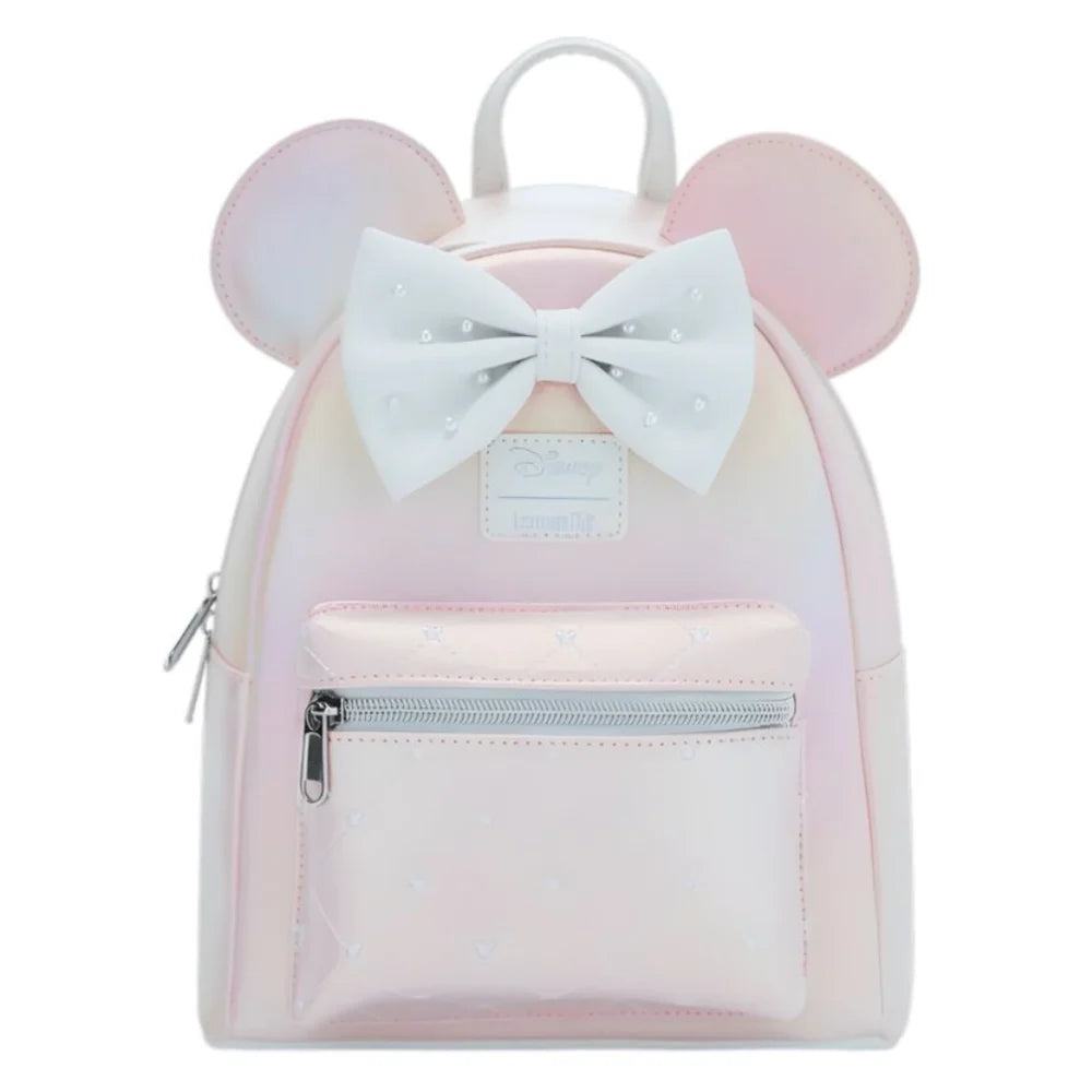Lf | Lounfefly Mochila Pink Pearl Minnie Mouse Disney Loungefly 26cm