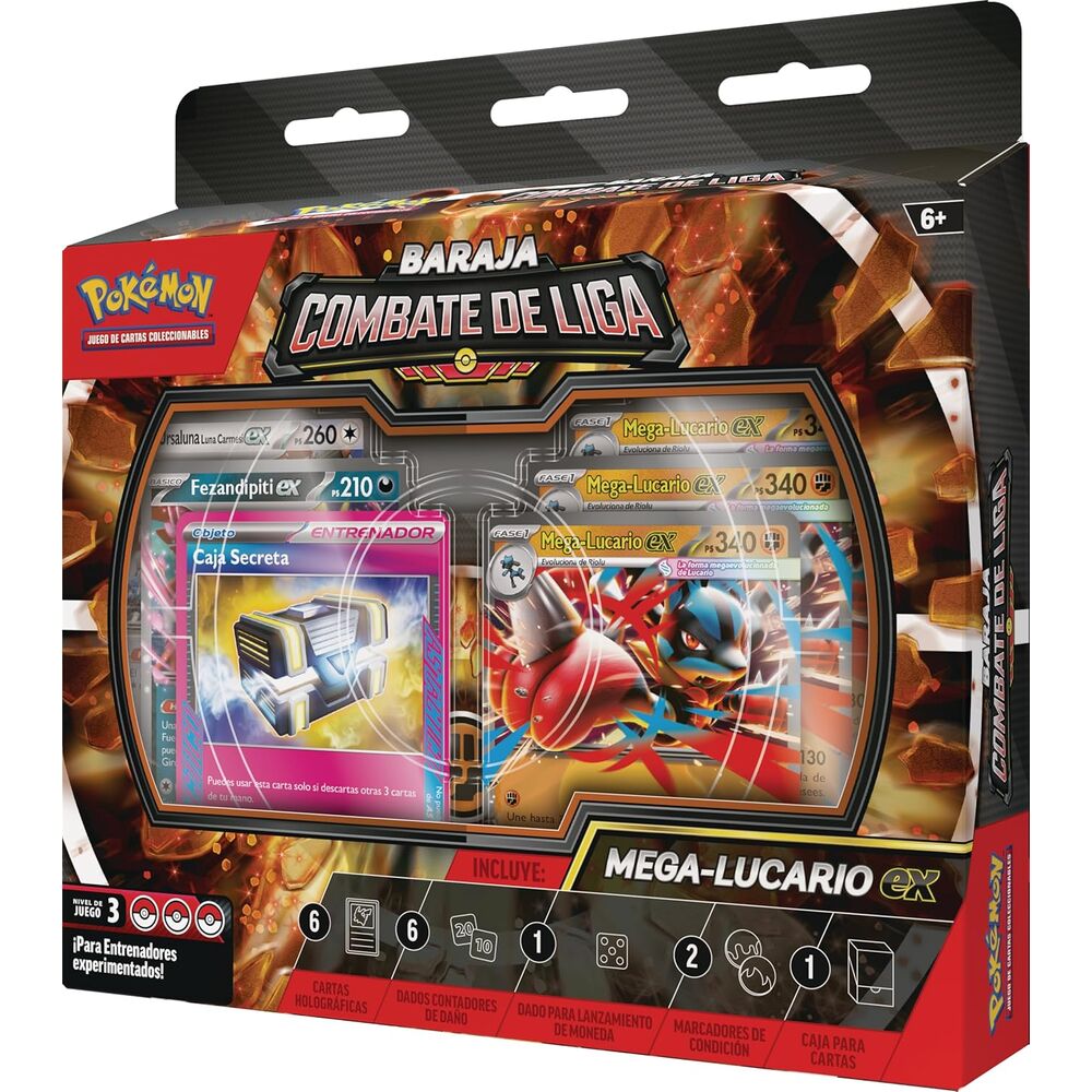 Pokemon Juego De Cartas Baraja cartas Combate de Liga de Mega-Lucario ex de JCC Pokemon español (imagen 4 de 10)