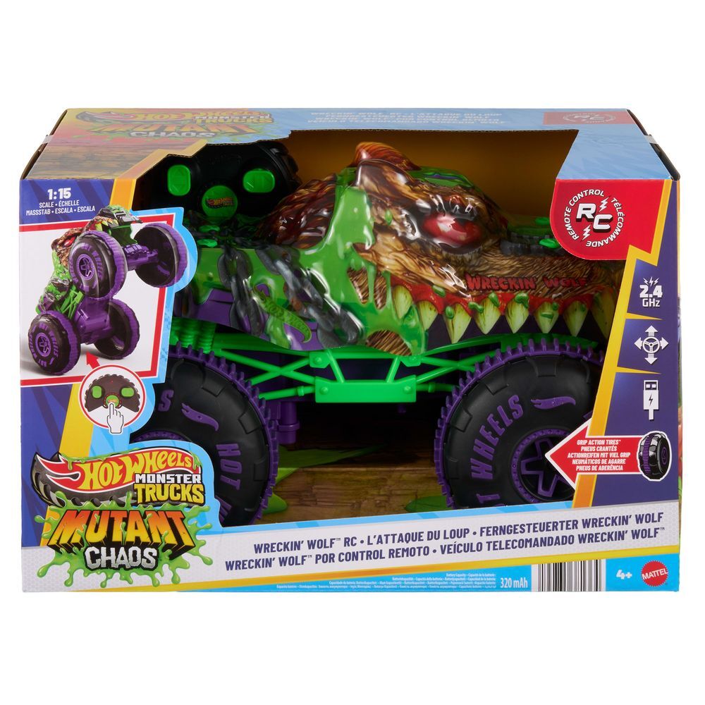 Mattel Coche radio control Wreckin Wolf Hot Wheels (imagen 2 de 6)