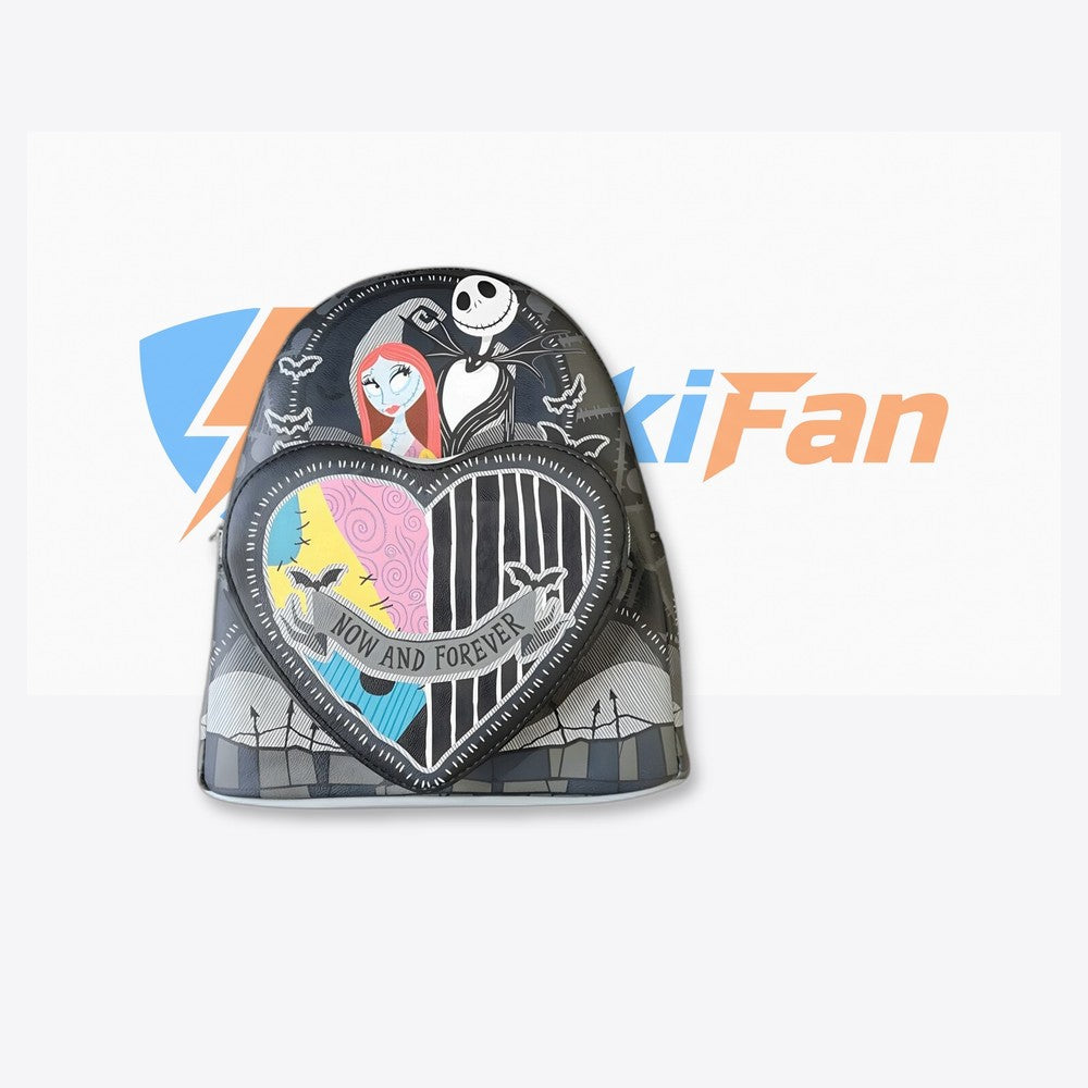 Lf | Lounfefly Mochila Corazon partido Jack y Sally  Pesadilla antes de Navidad  Loungefly 26cm (imagen 6 de 6)