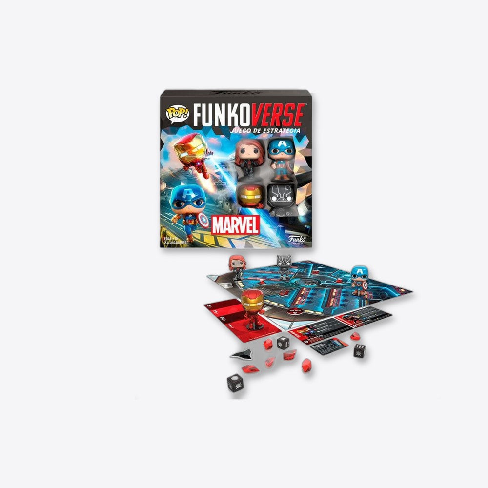 Juego de mesa funkoverse marvel edicion 100 capitan america iron man viuda negra & pantera negra 57518 (imagen 4 de 6)
