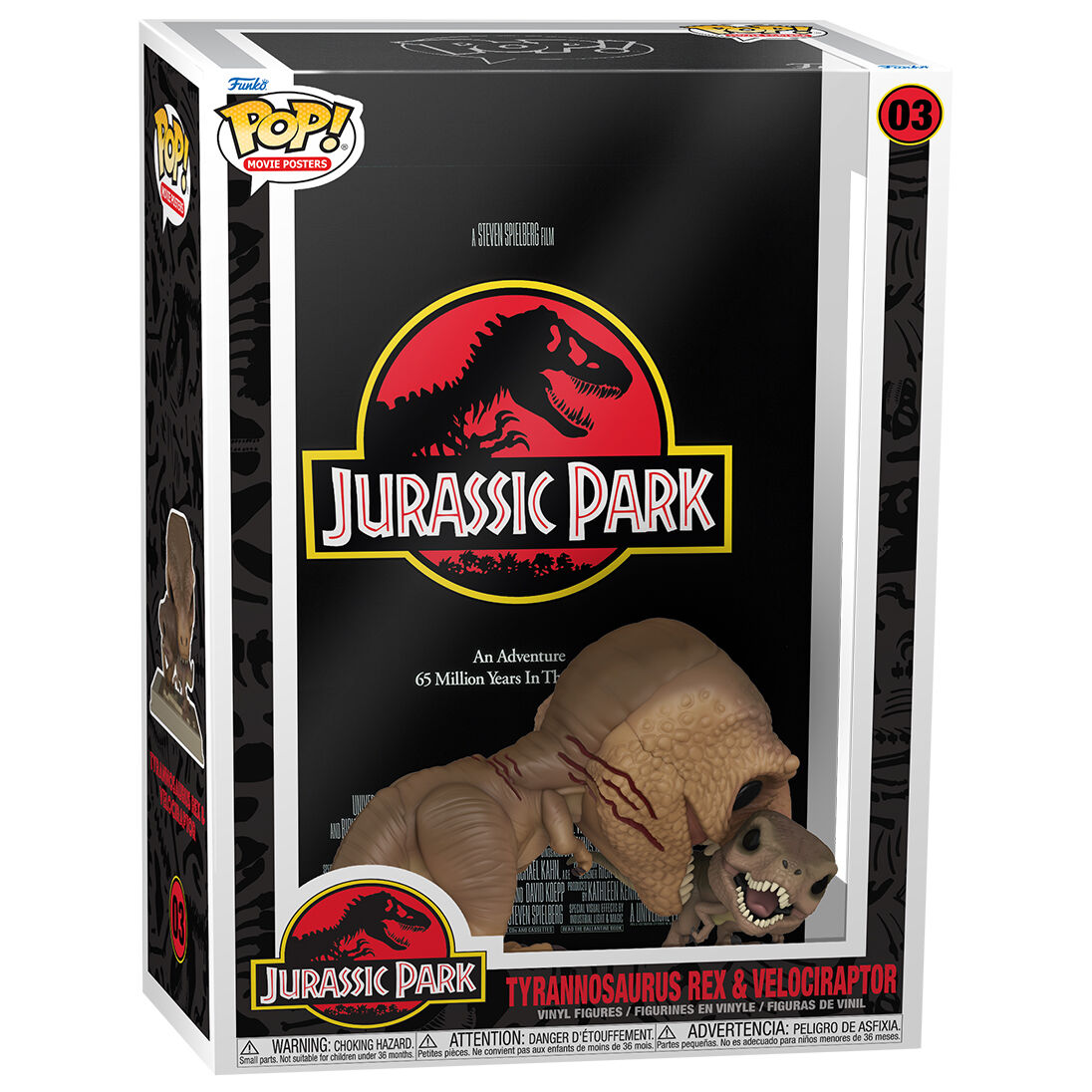 Funko Figura POP Movie Poster Jurassic Park Tyrannosaurus Rex and Velociraptor (imagen 4 de 5)