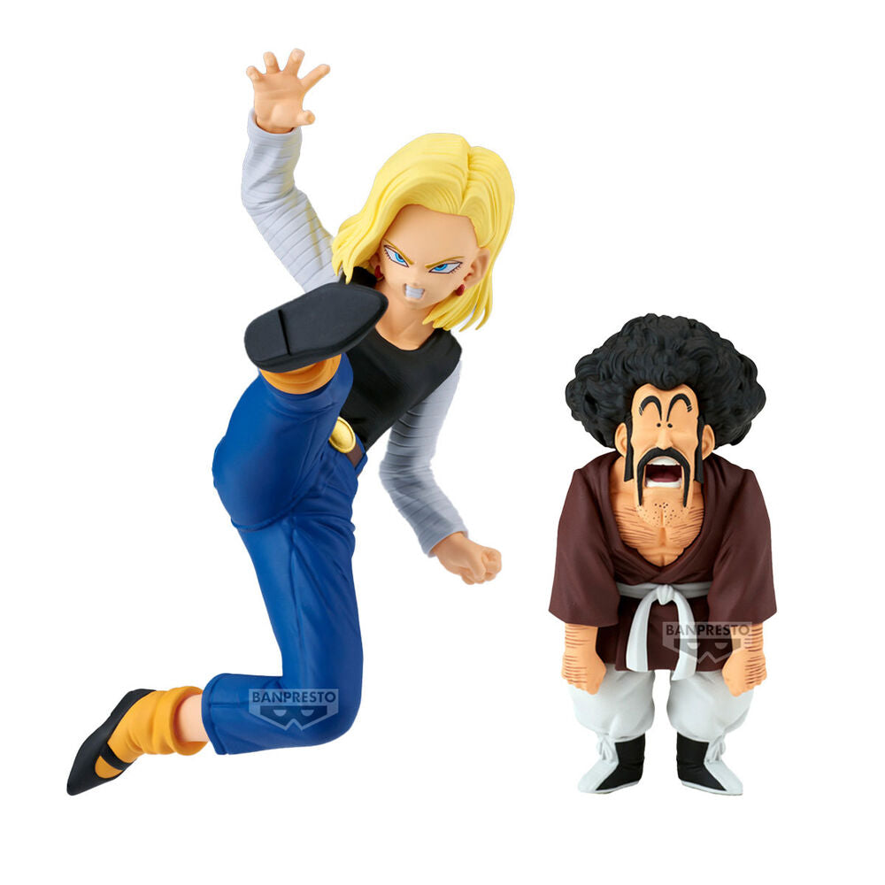 Banpresto Set 2 figures Android 18 & Mr. Satan Match Makers Dragon Ball Z 11-8cm