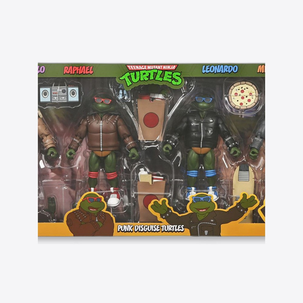 Figura neca teenage mutant ninja turtles cartoon punk turtles pack 4 scale action 18cm (imagen 5 de 6)