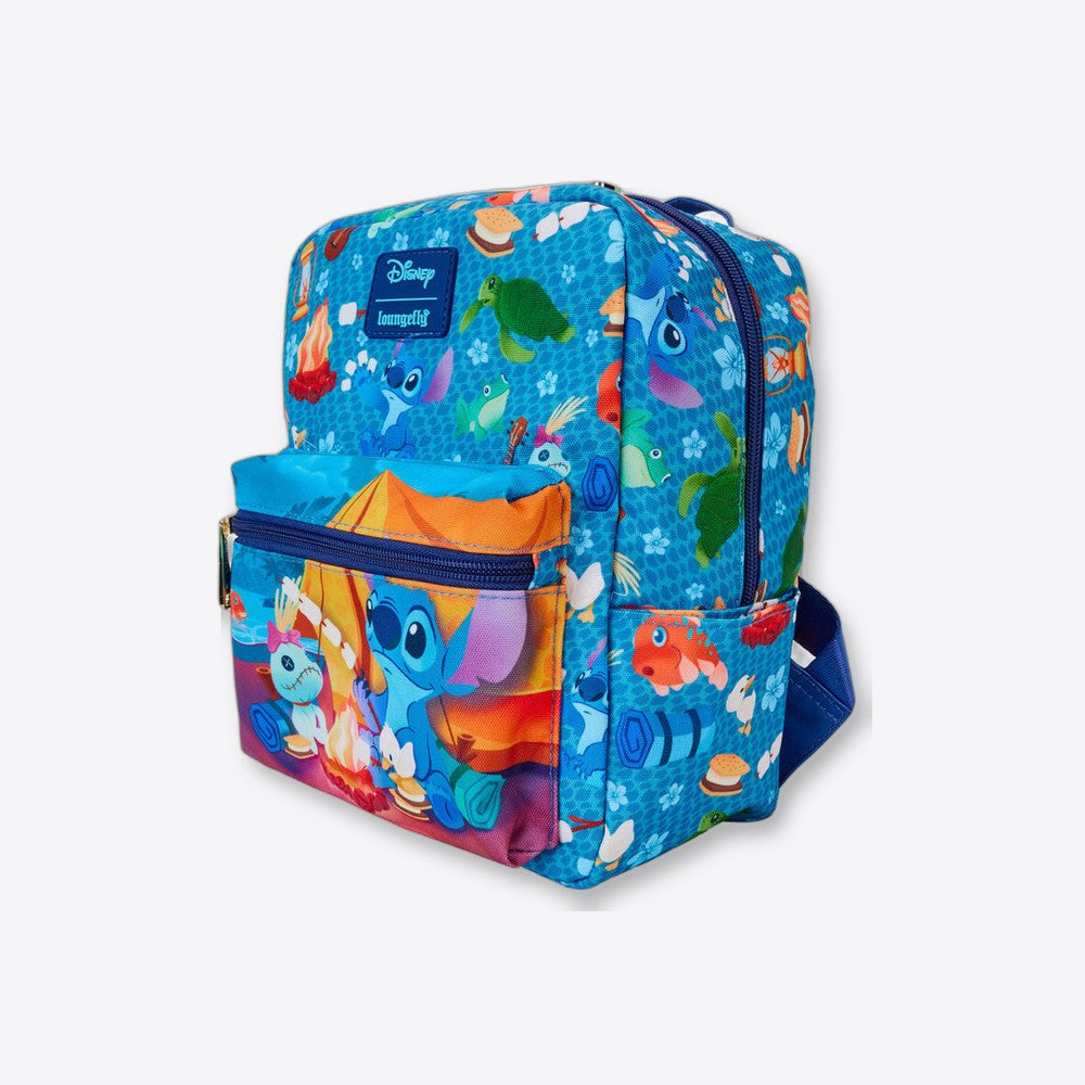 Mochila nylon Camping Cuties Stitch Disney Loungefly 24cm (imagen 5 de 6)