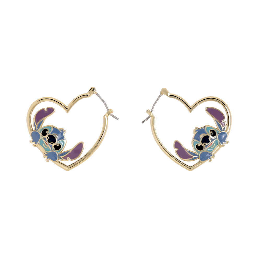 Disney Pendientes Stitch Love Plata Licencia Oficial