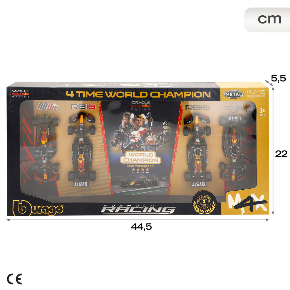 Red Bull Racing Set 4 Coches F1 Metal Burago