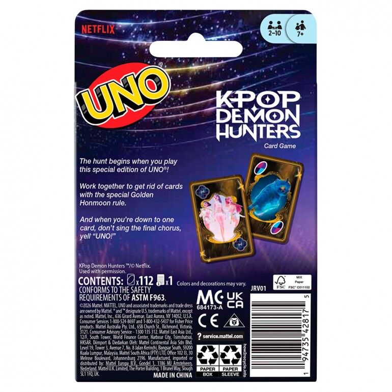 UNO K-Pop Demon Hunters - Juegos Cartas | Mattel
