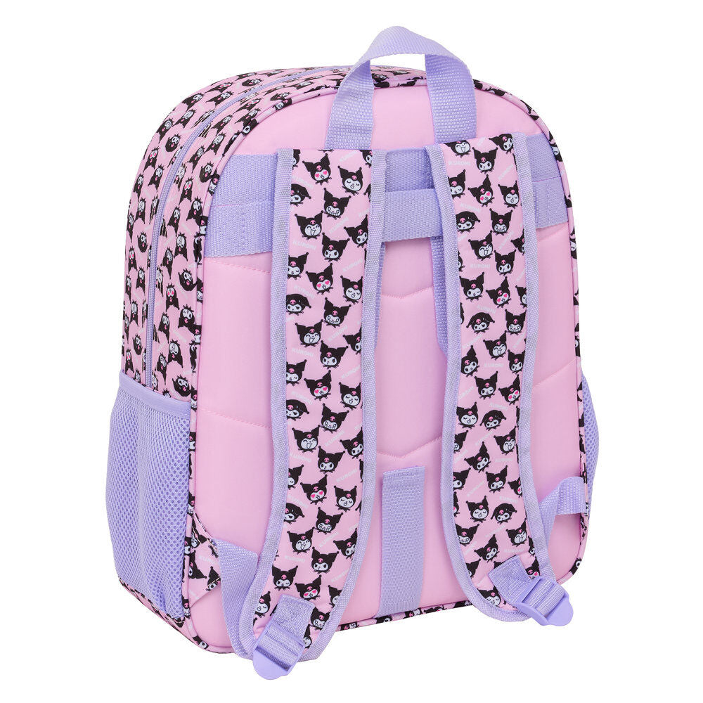 Safta Mochila Kuromi Hello Kitty 38cm adaptable (imagen 2 de 6)