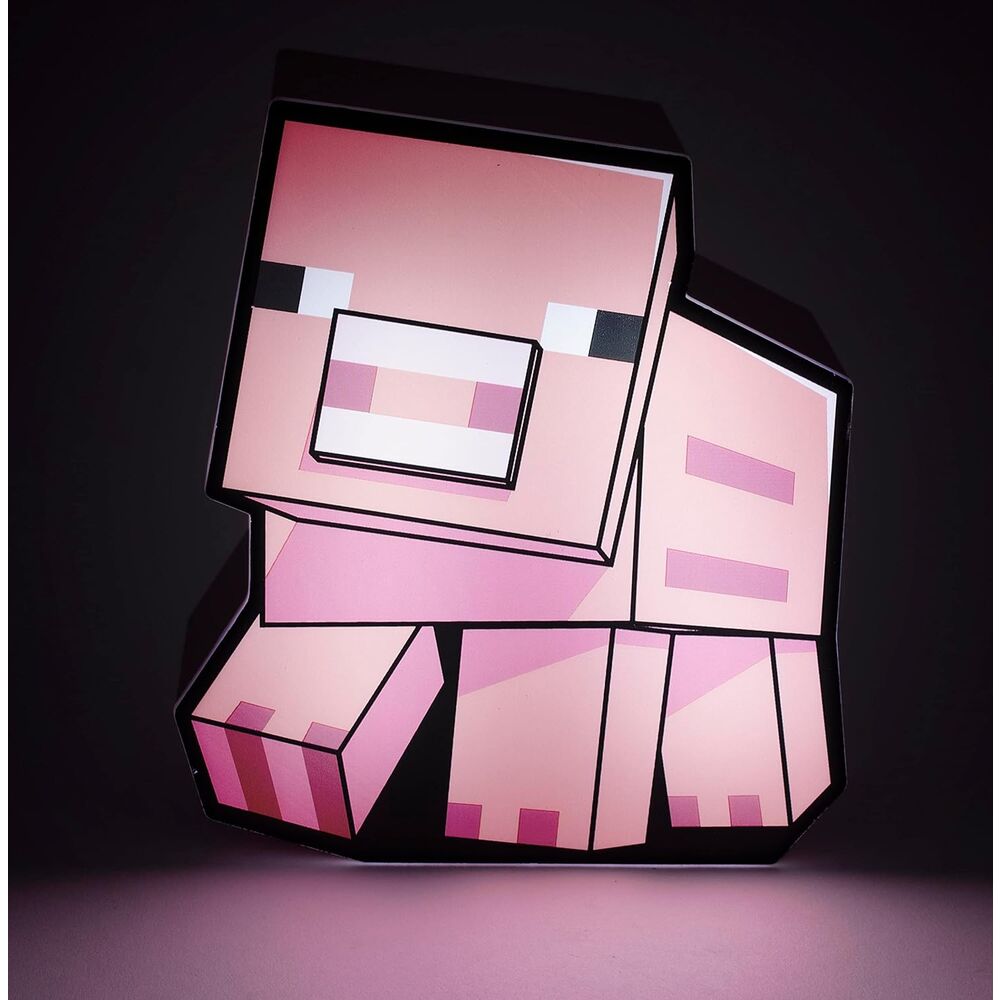Lámpara Box Cerdo Minecraft Pixel Art Oficial
