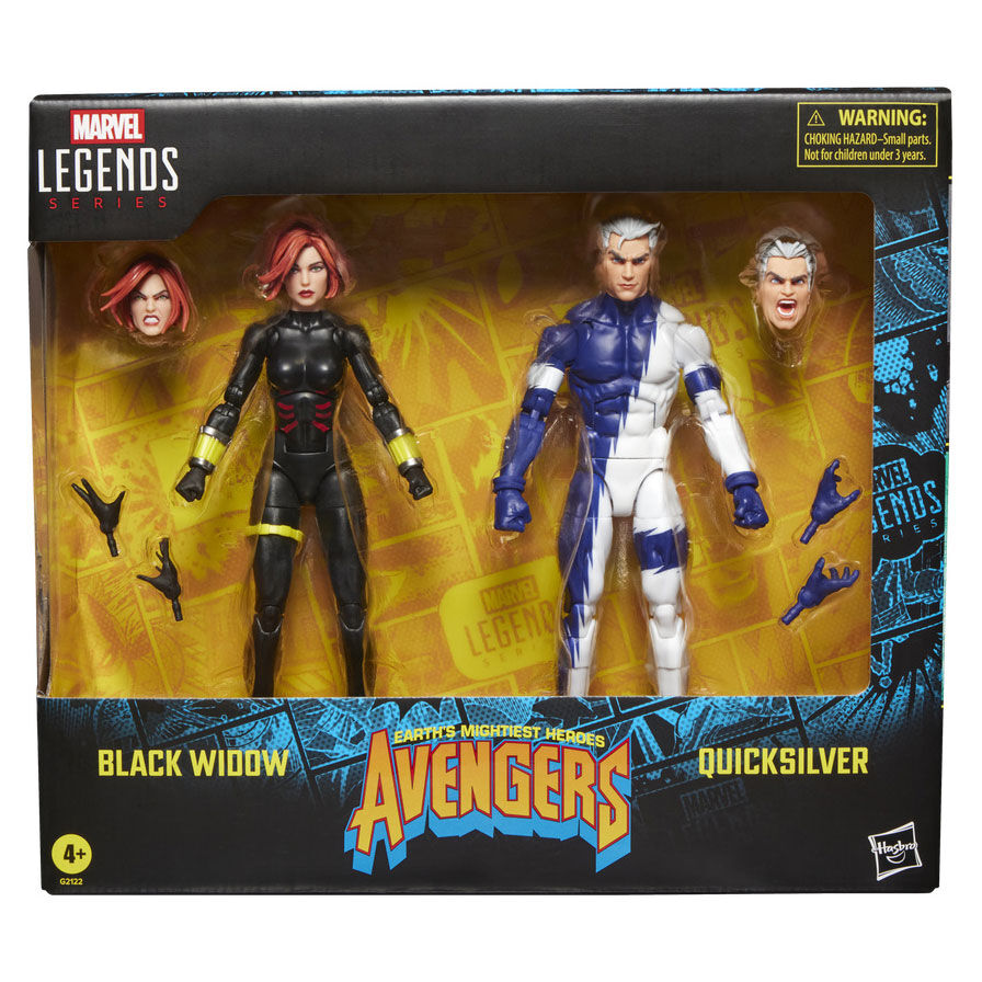 Marvel Set 2 Figuras Black Widow Quicksilver Los Vengadores 15cm