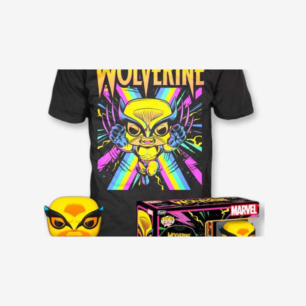Funko Set figura POP & Tee Marvel Wolverine Black Light (imagen 5 de 6)