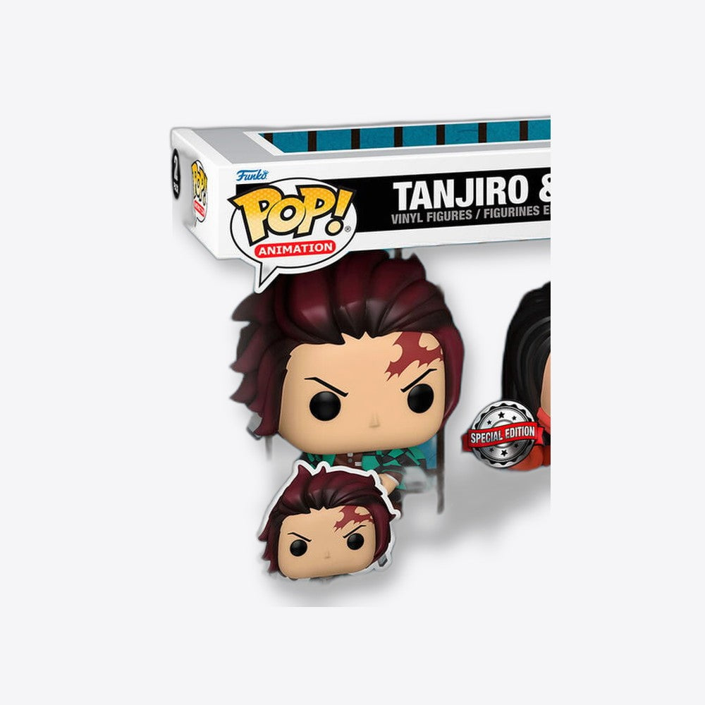 Funko Blister 2 figuras POP Demon Slayer Kimetsu no Yaiba Tanjiro & Nezuko Exclusive (imagen 4 de 6)