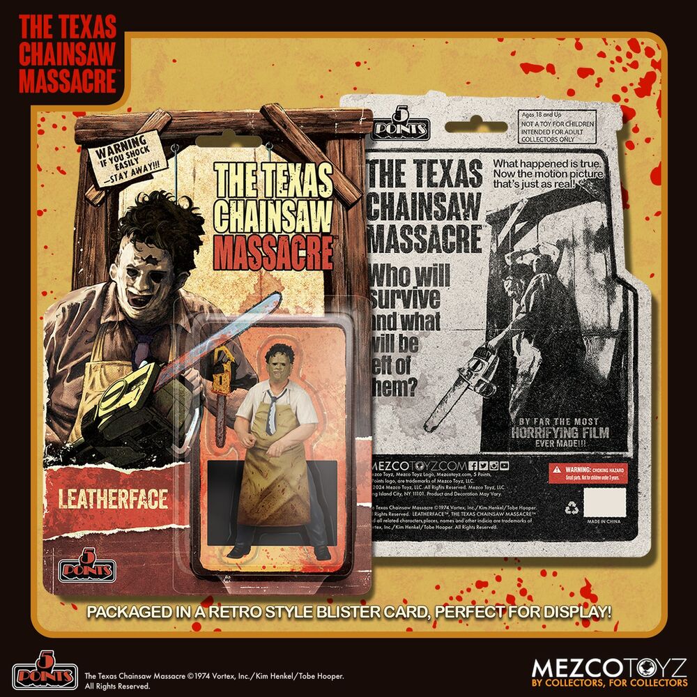Mezco Toyz Figura Leatherface La Matanza de Texas 9,5cm (imagen 2 de 6)