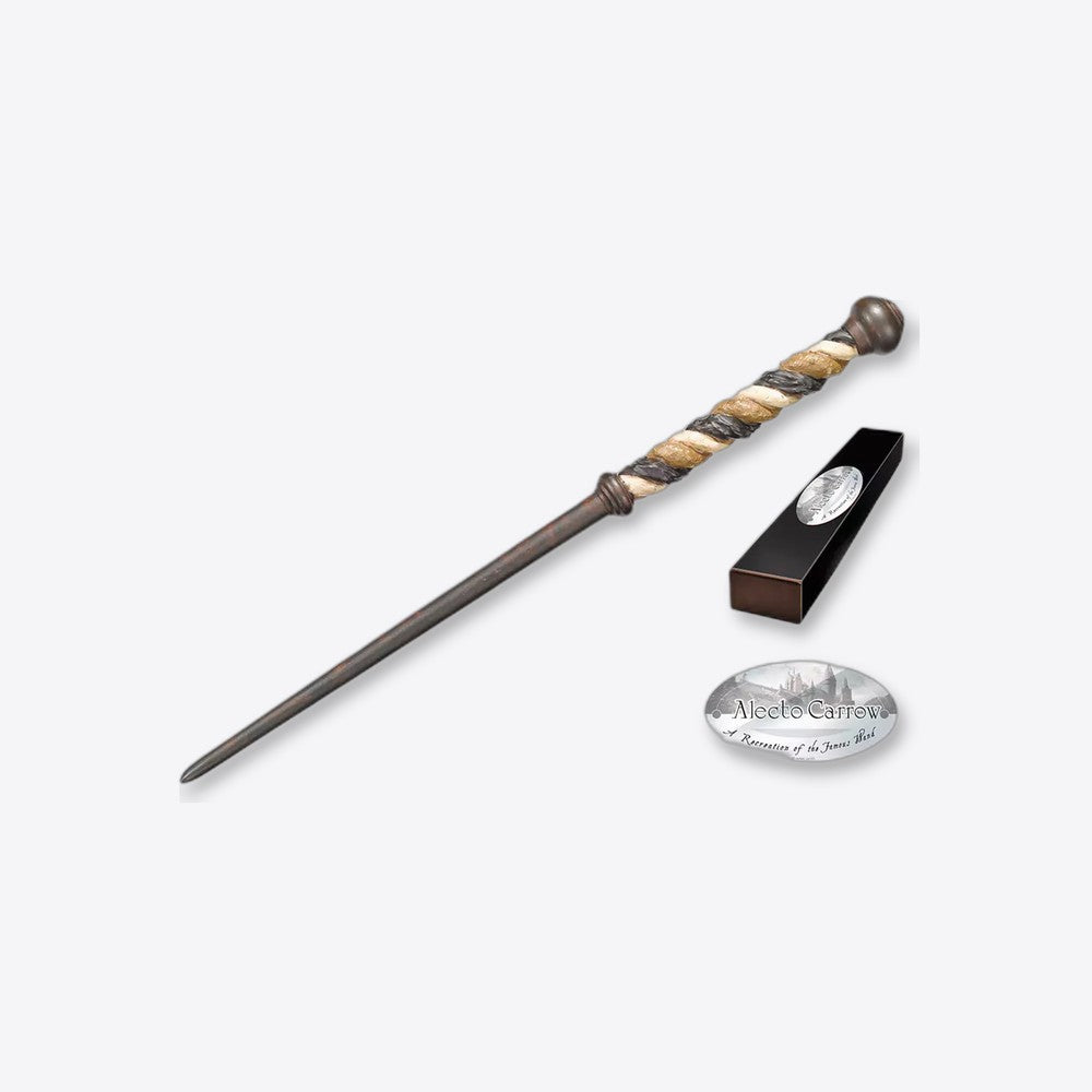 Replica the noble collection harry potter alecto carrow varita con caja y placa de identificacion (imagen 2 de 6)