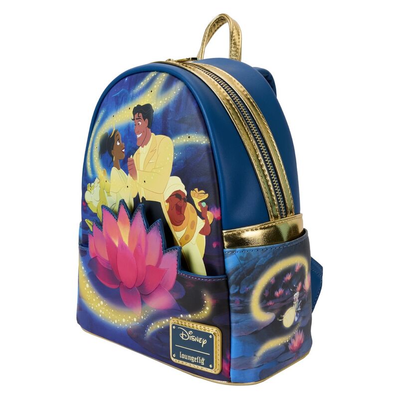 Mochila 15th Anniversary Tiana y El Sapo Disney Loungefly 26cm (imagen 4 de 7)