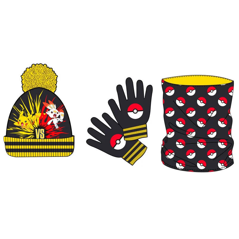 Nintendo Set gorro braga cuello y guantes Pokemon