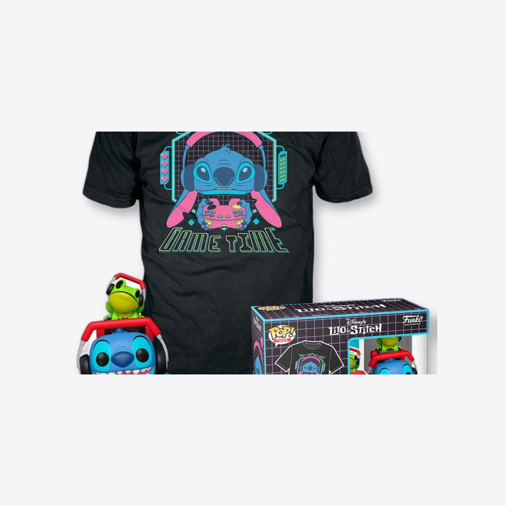 Funko Set figura POP & Tee Disney Stitch Gamer Stitch with Frog (imagen 5 de 6)