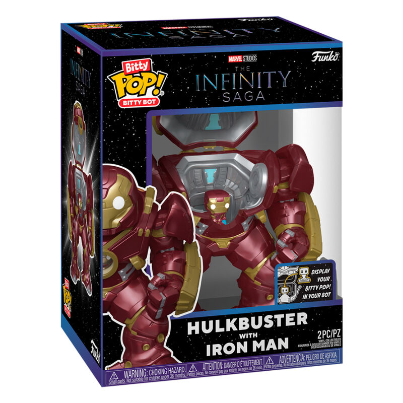 Marvel Figura Bitty Bots Hulkbuster con Iron Man Infinity Saga