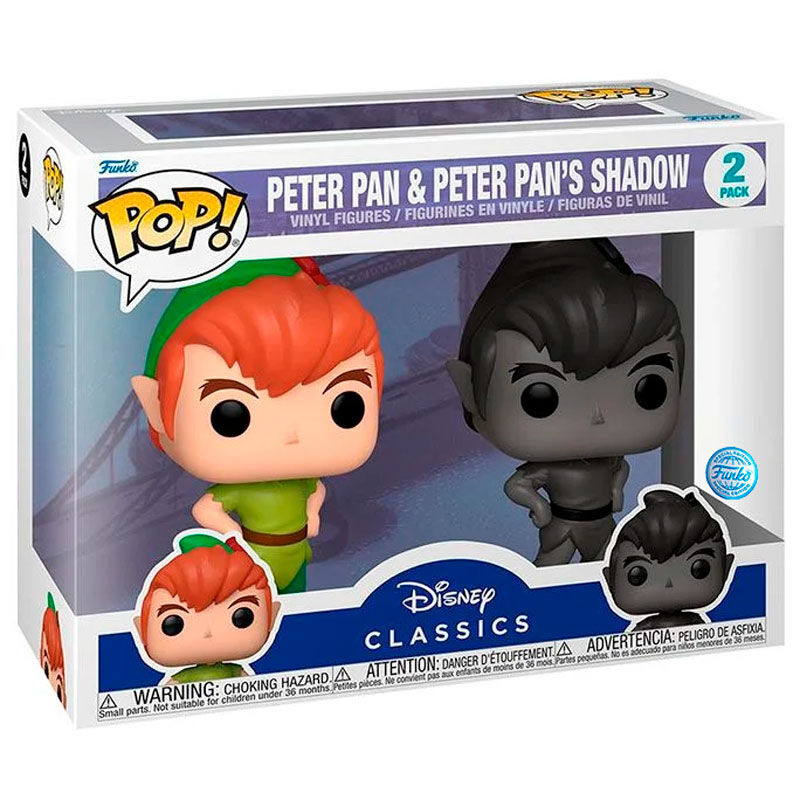 Funko Blister 2 figuras POP Disney Peter Pan - Peter Pan & Peter Pans Shadow Exclusive