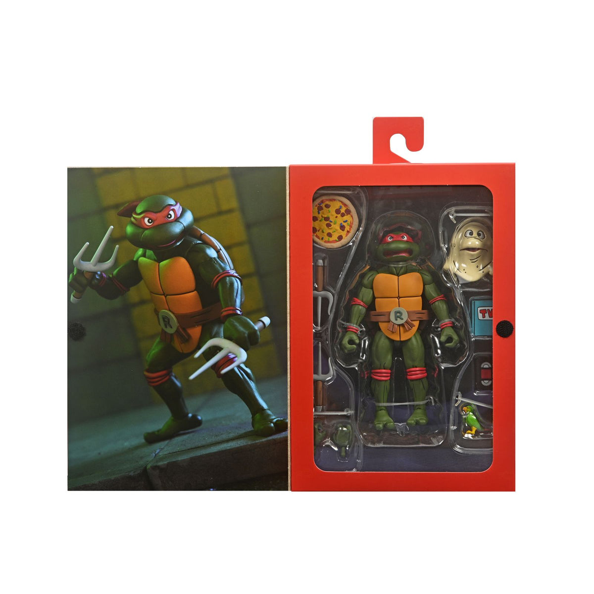 Figura neca teenage mutant ninja turtles cartoon ultimate raphael vhs scale action 18cm