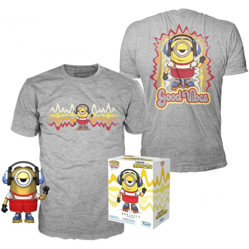 Funko Set figura POP & Tee Minions Roller Skating Stuart Metallic Exclusive