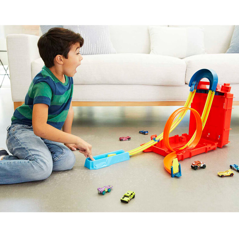 Hot Wheels Pista Acrobacias Track Builder Bidón Mattel