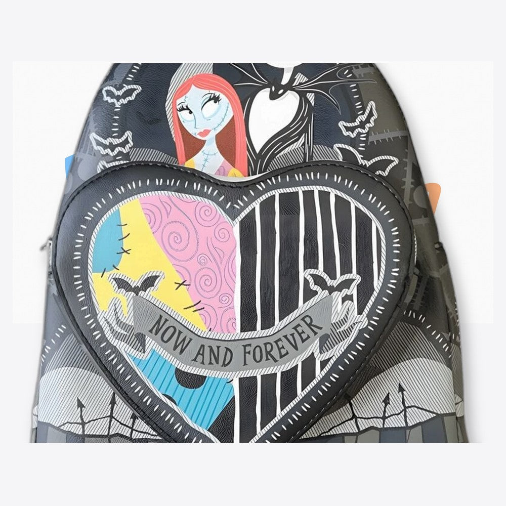 Lf | Lounfefly Mochila Corazon partido Jack y Sally  Pesadilla antes de Navidad  Loungefly 26cm (imagen 5 de 6)