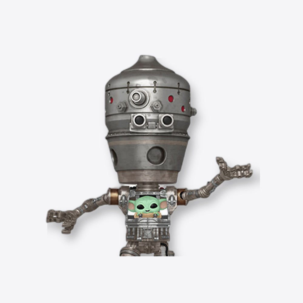 Funko Figura POP Deluxe Star Wars The Mandalorian IG-12 with Grogu (imagen 4 de 6)