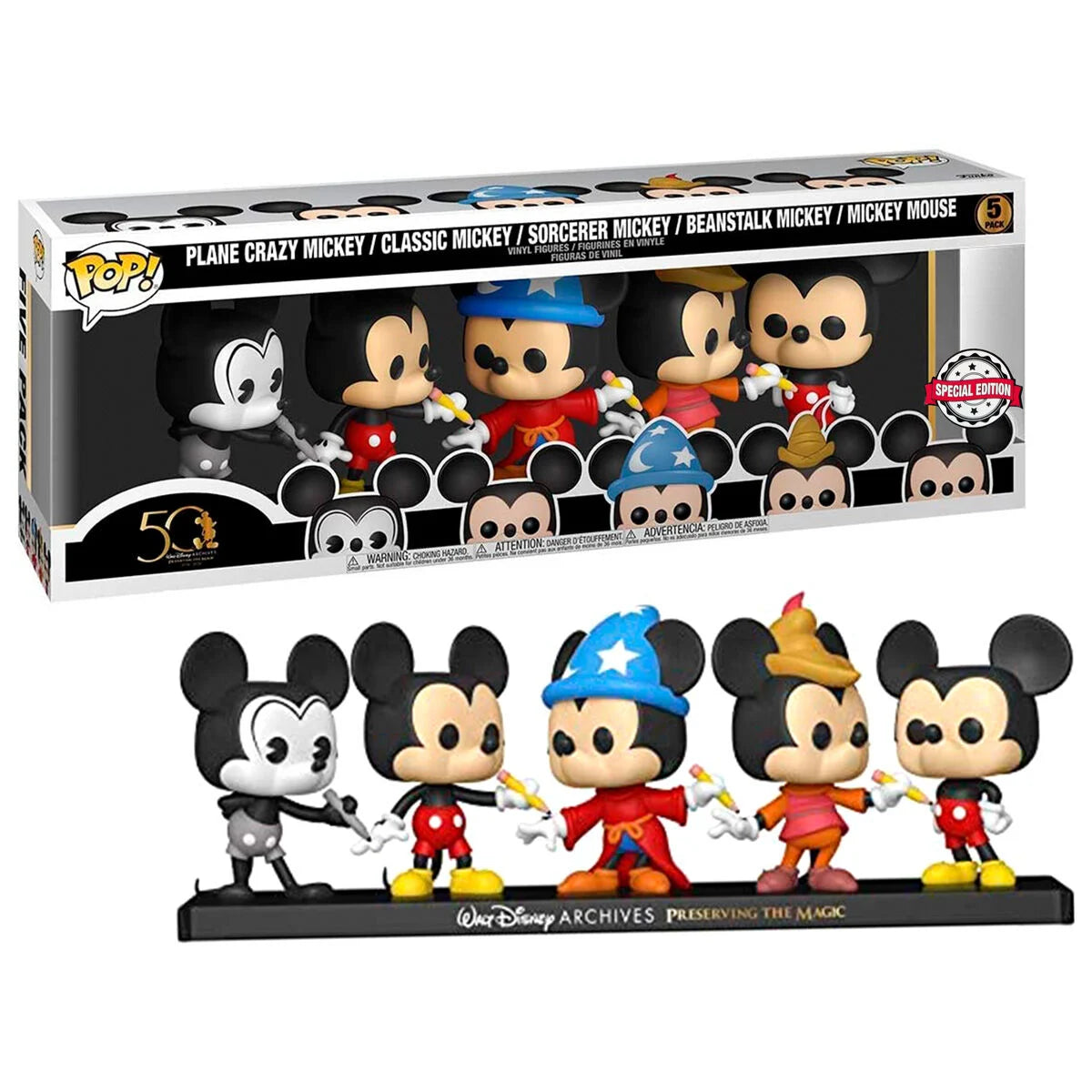 Funko Set 5 figuras POP Disney Archives Mickey Exclusive