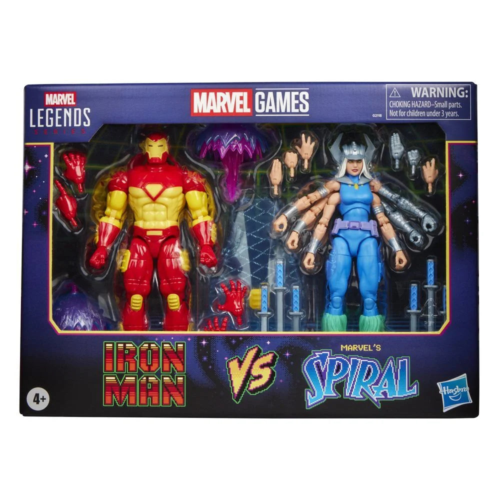 Hasbro Blister 2 figuras Iron Man Vs Marvels Spiral Marvel Games 15cm