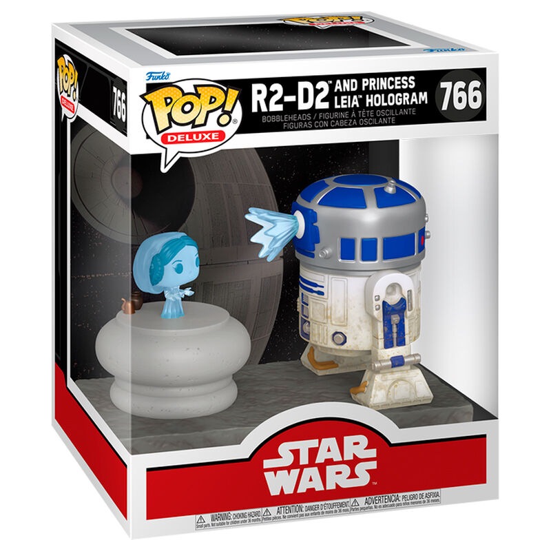 Funko Figura POP Deluxe Star Wars R2-D2 and Princess Leia Hologram (imagen 2 de 3)